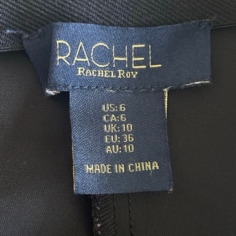 Rachel Roy Elegant Chic Wide-Leg Dress Pants Black, US Size 6 Silky Satin Formal - Picture 5 of 11